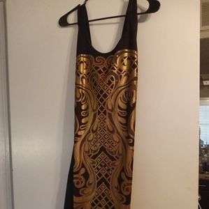 Forever 21 plus size black and gold dress